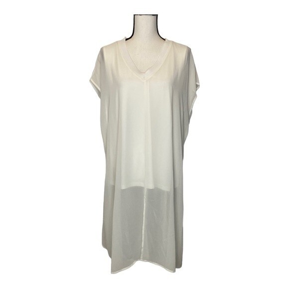 Alfani Women's Sheer Layered-Look White Blouse, 2X - Picture 4 of 8